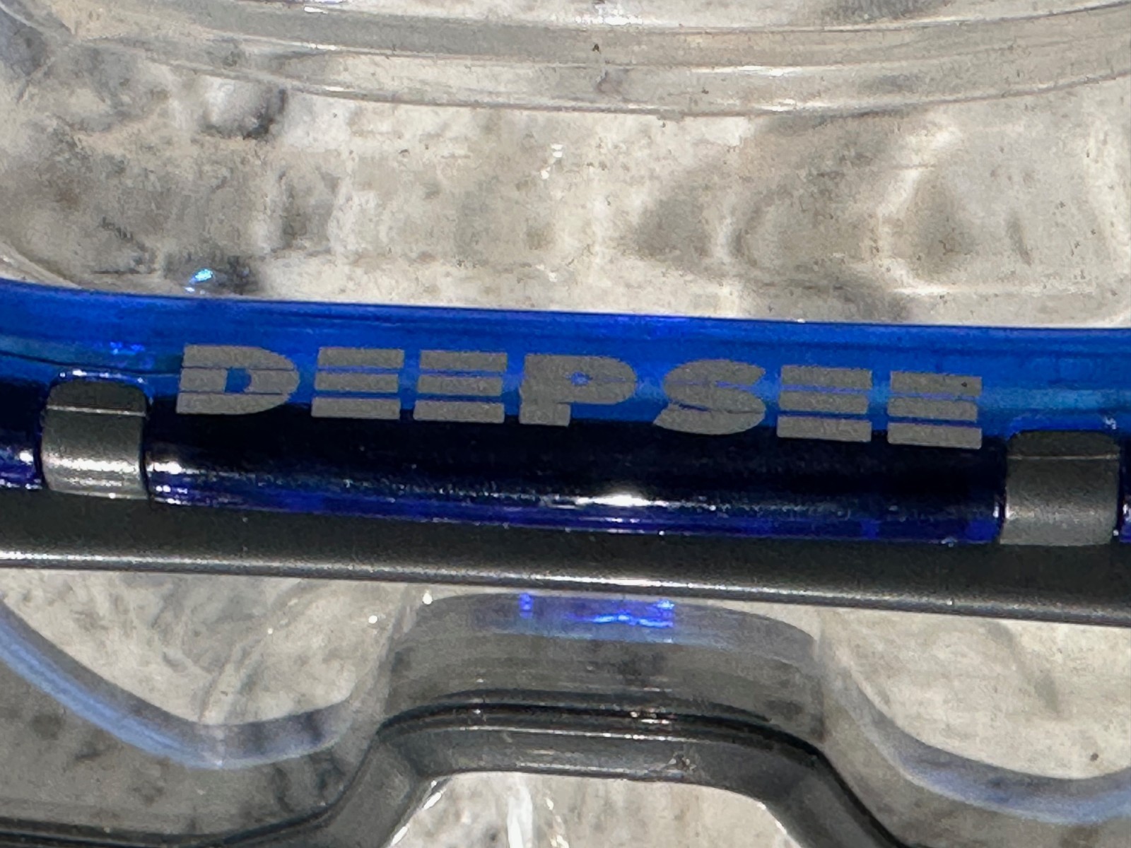 DEEP SEE Panoramic Dive Mask & Case Blue Black Excellent Diving Gear III Wide