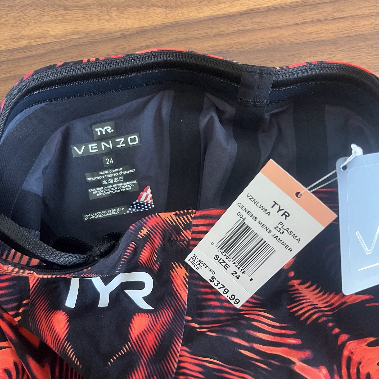 NEW TYR Venzo Genesis Plasma 233 Mens Jammer Size 24 (Race/Tech Swimsuit) NWT