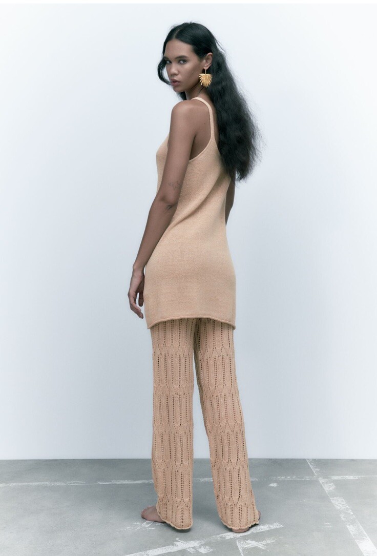 EUC Zara Rustic knitted outfit tank top & pants SZ M $148