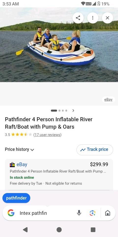 Pathfinder 4 Person Inflatable River Raft Boat