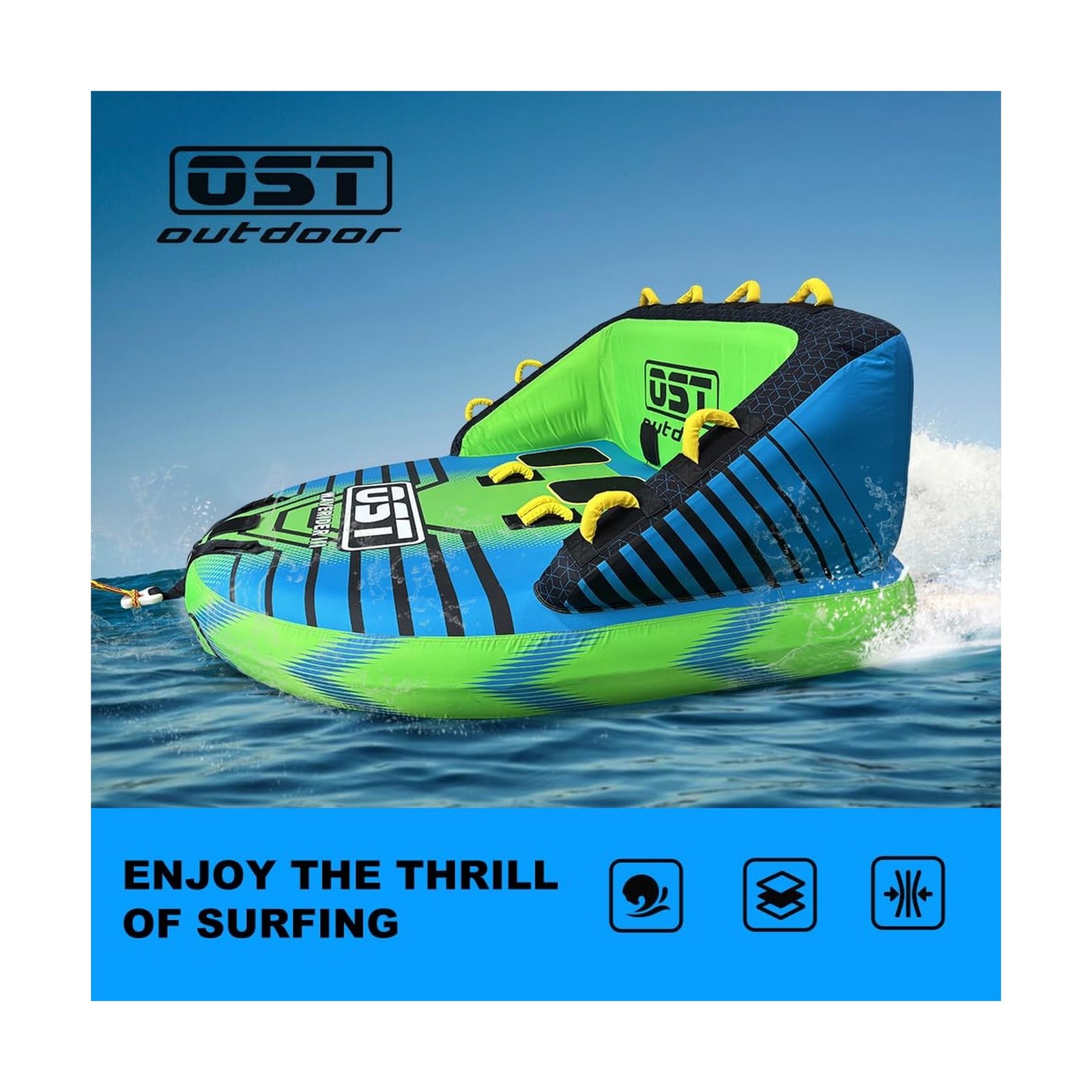 2-3 Person Towable Tubes for Boating, Sofa Style Boat Tube, Water Sports Infl…