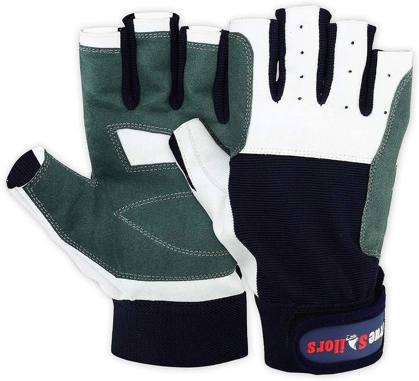 Men Sailing Gloves 3/4 Finger Grip Cut Yachting Rope Kayak Dinghy Fishing Gloves