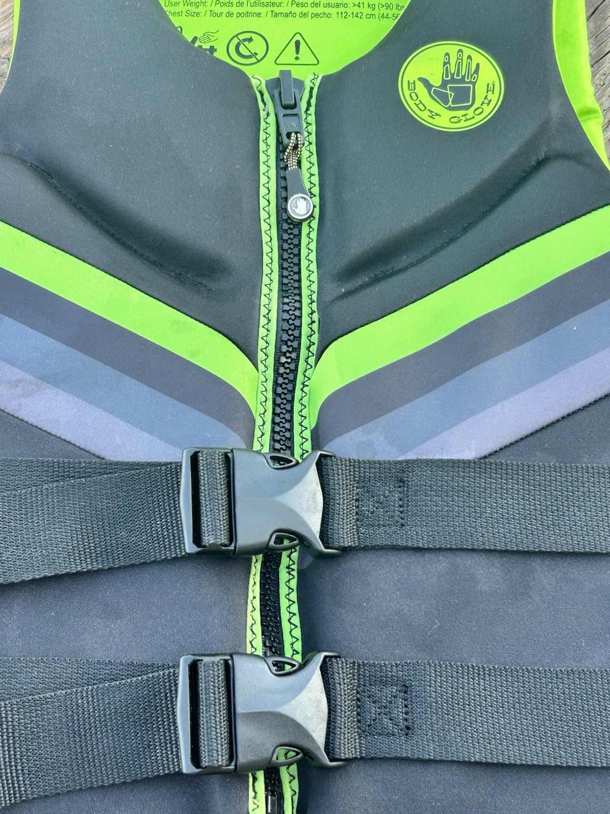 Body Glove Men’s Dual-Size Evoprene PFD, Life Jacket, (Male, Size XL,black Green