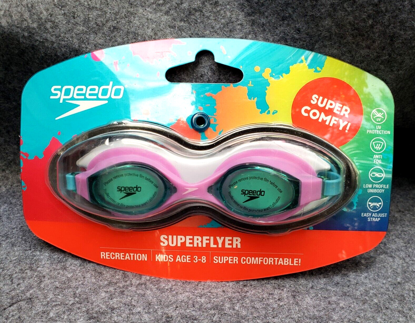 Speedo Unisex Child Kids Swim Goggles Super Flyer ~ Ages 3 – 8 ~ NEW