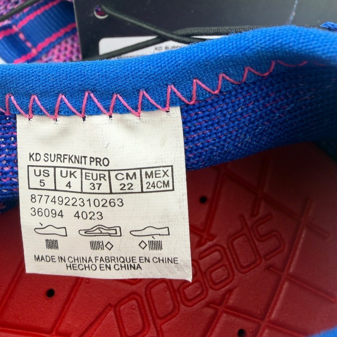 Speedo Surfknit Pro Kids Size 5 Unisex-Child Breathable Pull-On Water Shoes Pink