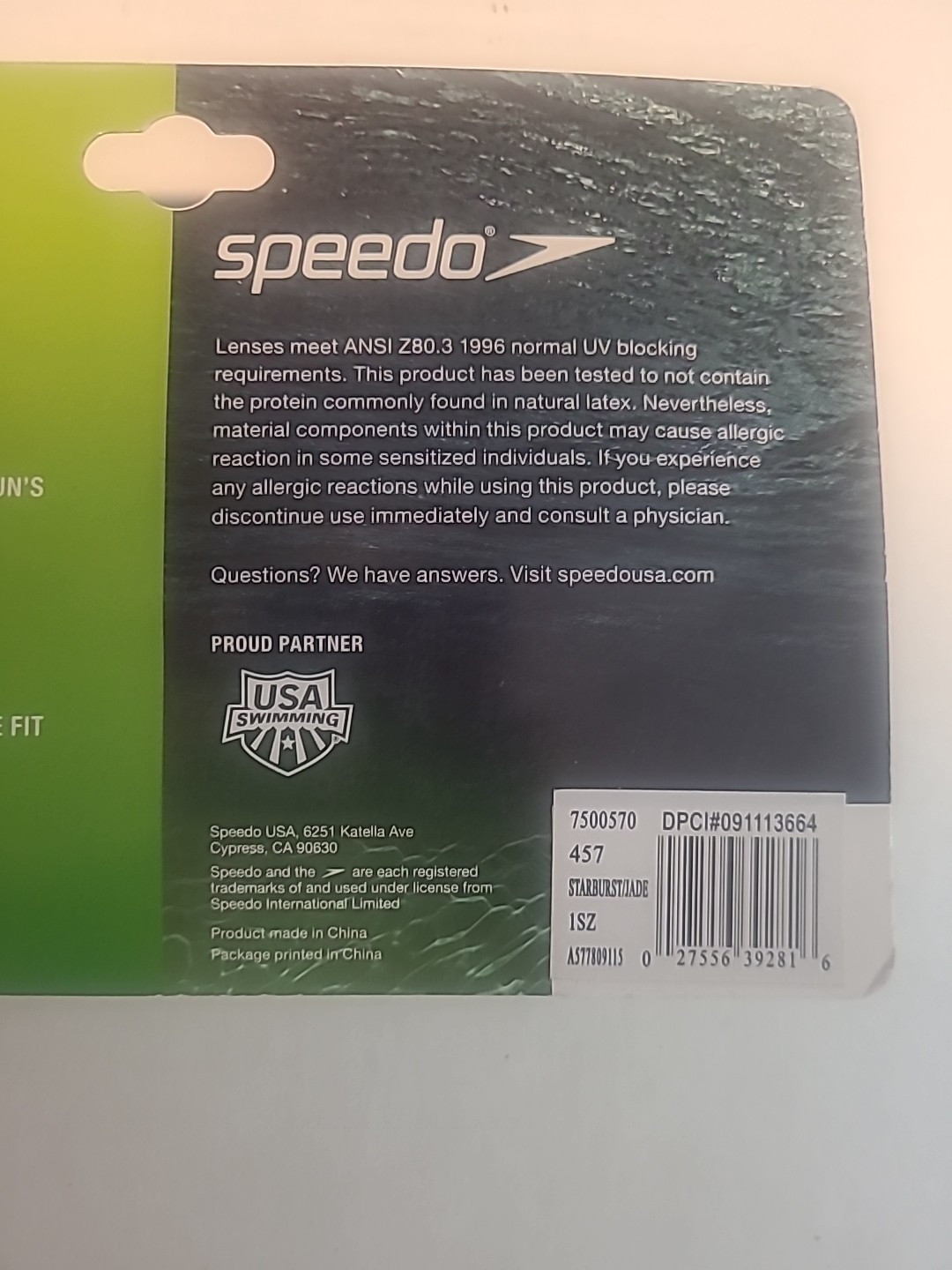 New Speedo kids 3-8 Kids Swim goggles – glide print – Starburst Jade