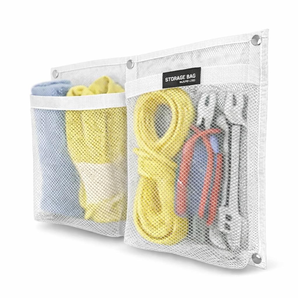 Mesh Double Pocket Boat Gear Storage Bag, Polyester Boat Rope Storage Bag, Sc…