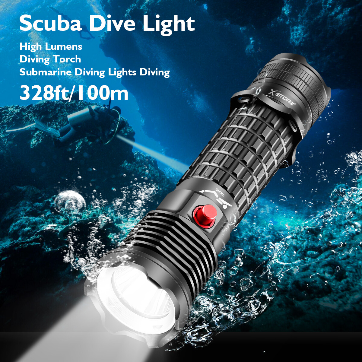 Powerful Scuba Dive Flashlight Underwater Waterproof P70 LED Diving Torch Lamp