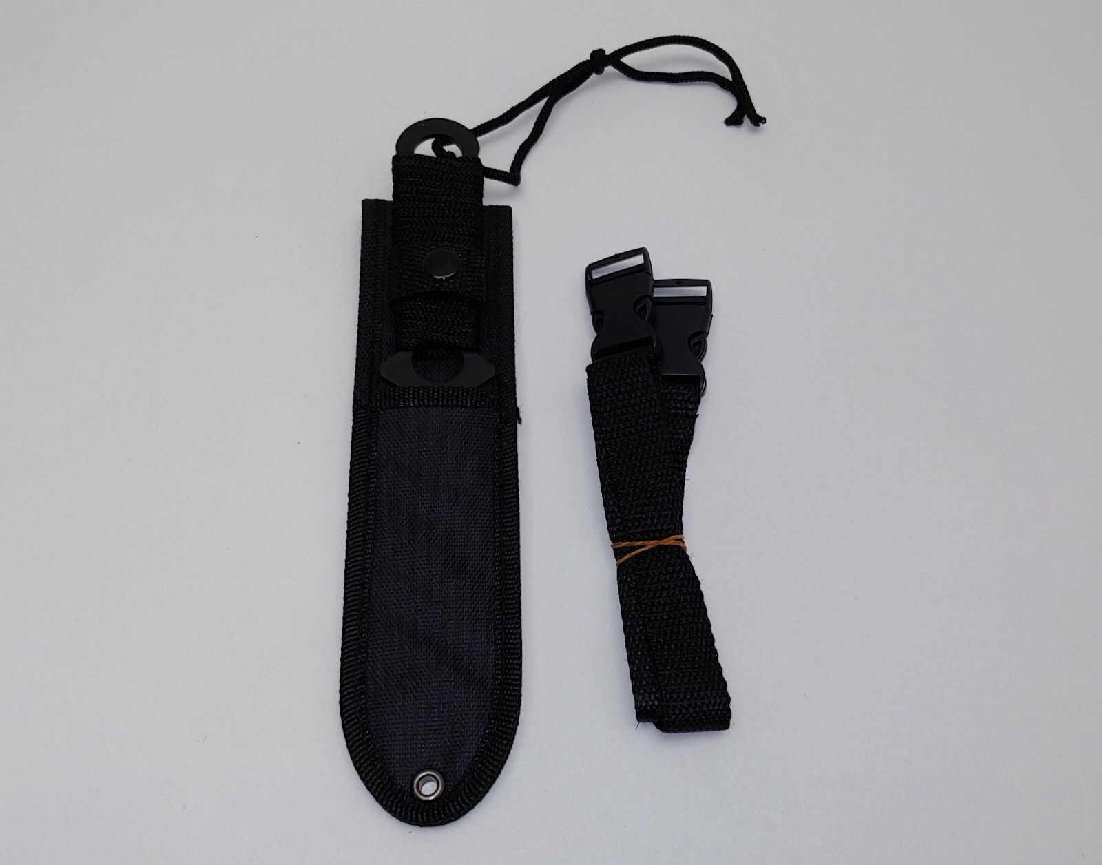 1 Piece Skeleton Diving Knife Nylon Cord Wrapped Handle Leg Straps Sheath Boat 4