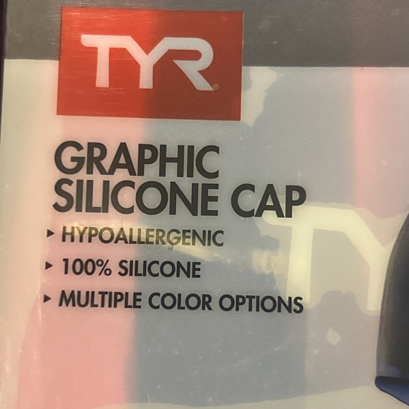 NEW TYR Graphic Silicone Swim Cap 100% Hypoallergenic Pink and Blue
