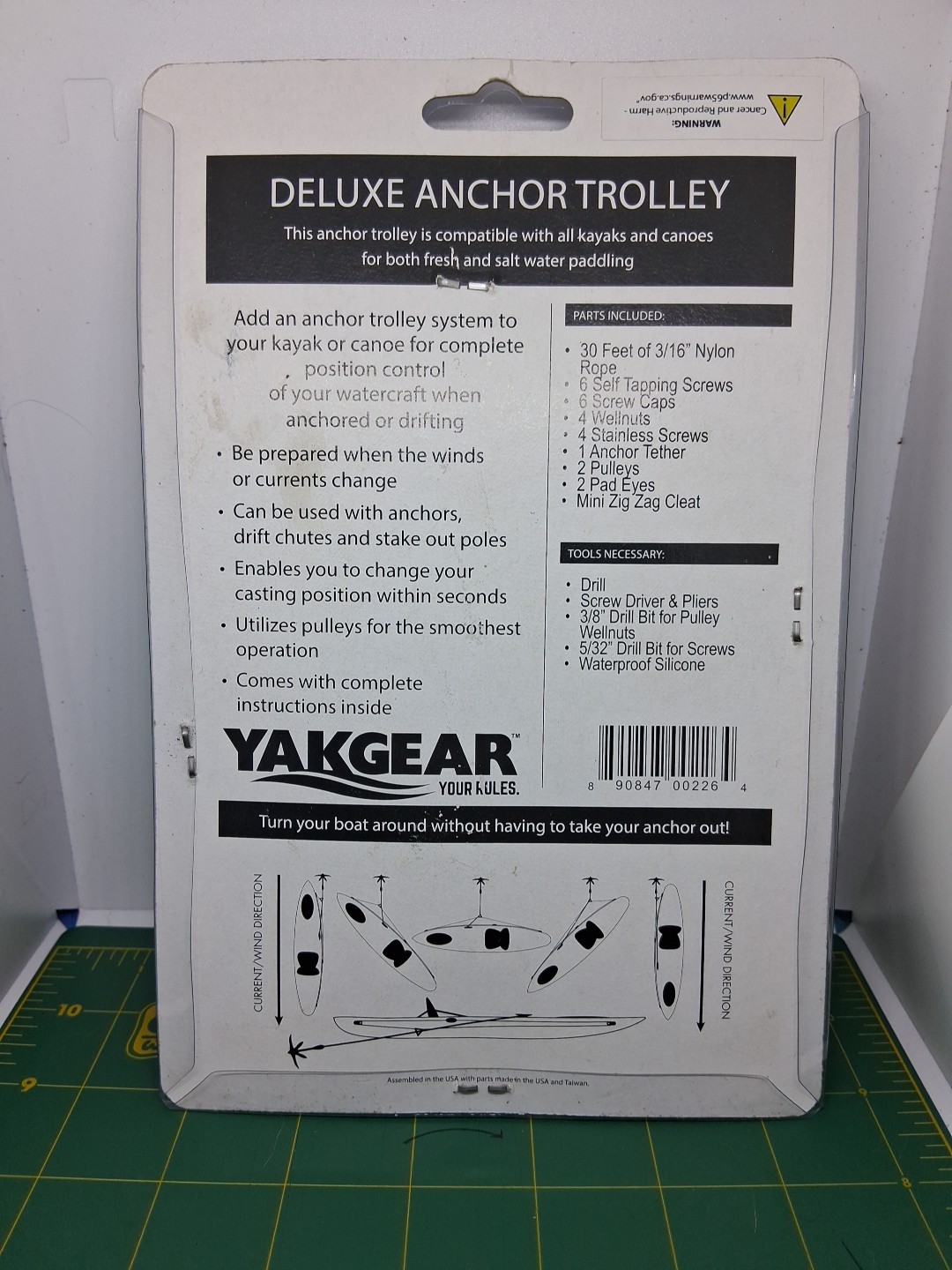 YakGear Deluxe Anchor Trolley Kit utilizes Harken Pulleys for smooth operation