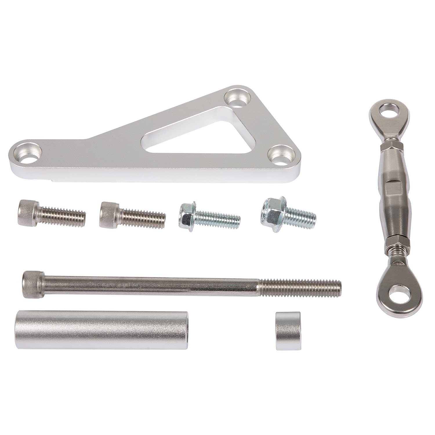 Billet Alternator Bracket Adjustable Kit Fits for Chevy SBC 305 327 Silver