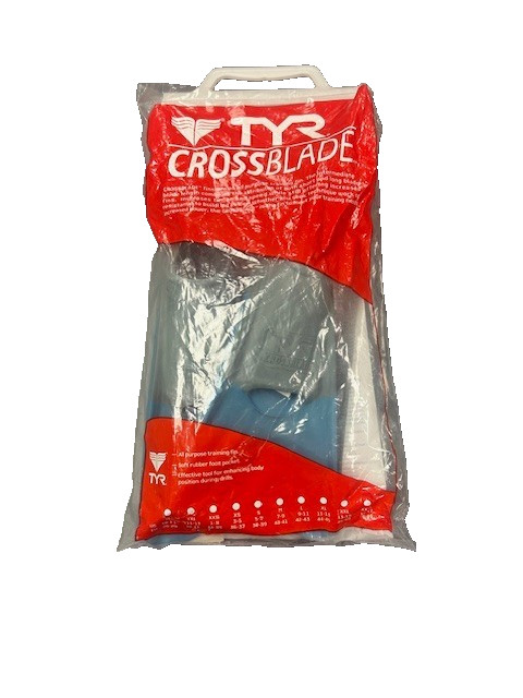 TYR Crossblade Swim Fins Blue/Gray Size 26-29