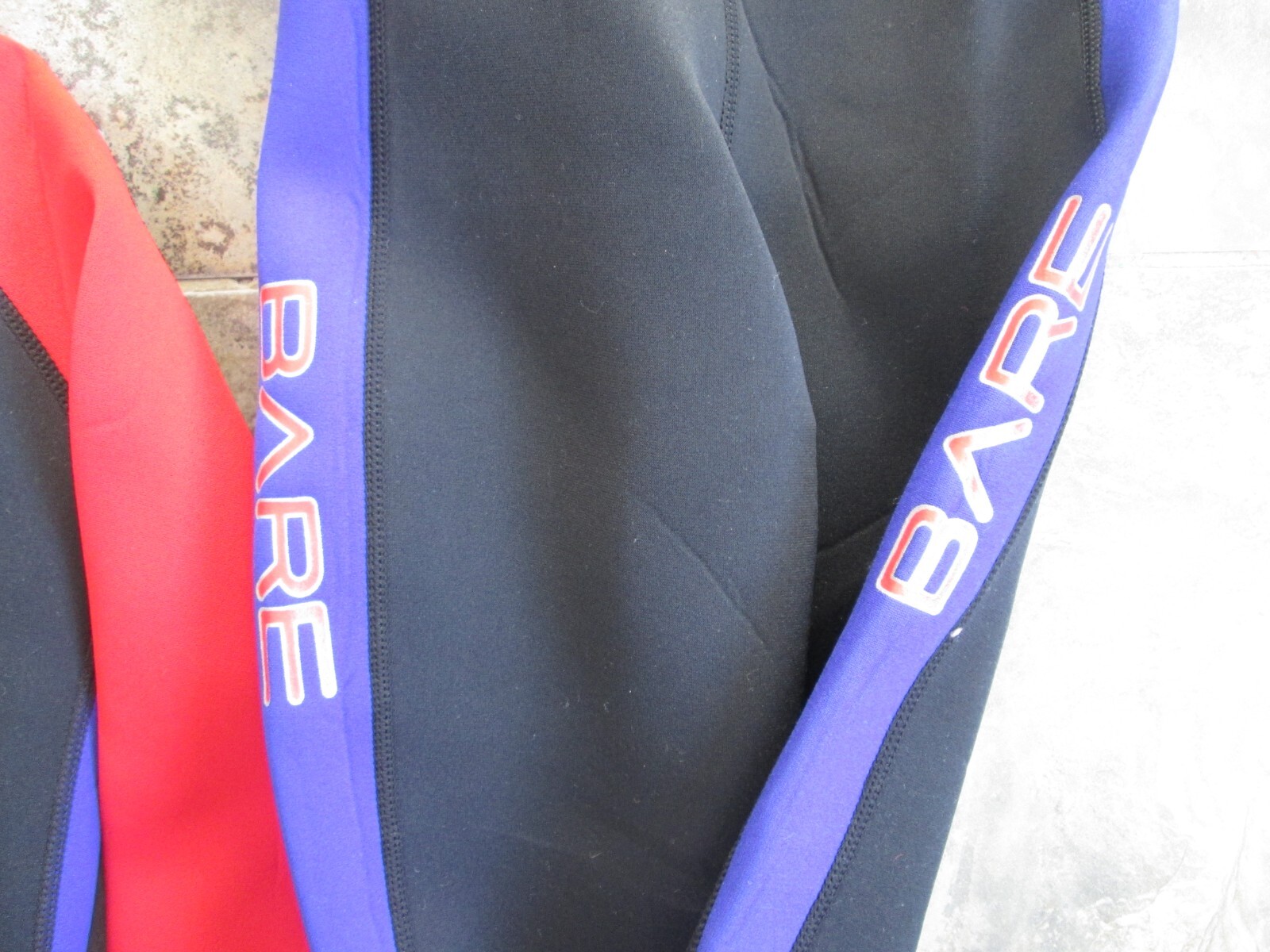 Wet Suit Youth Size 12 BARE JR Combo 2-Piece Black Red Blue Nylon Neoprene Surf
