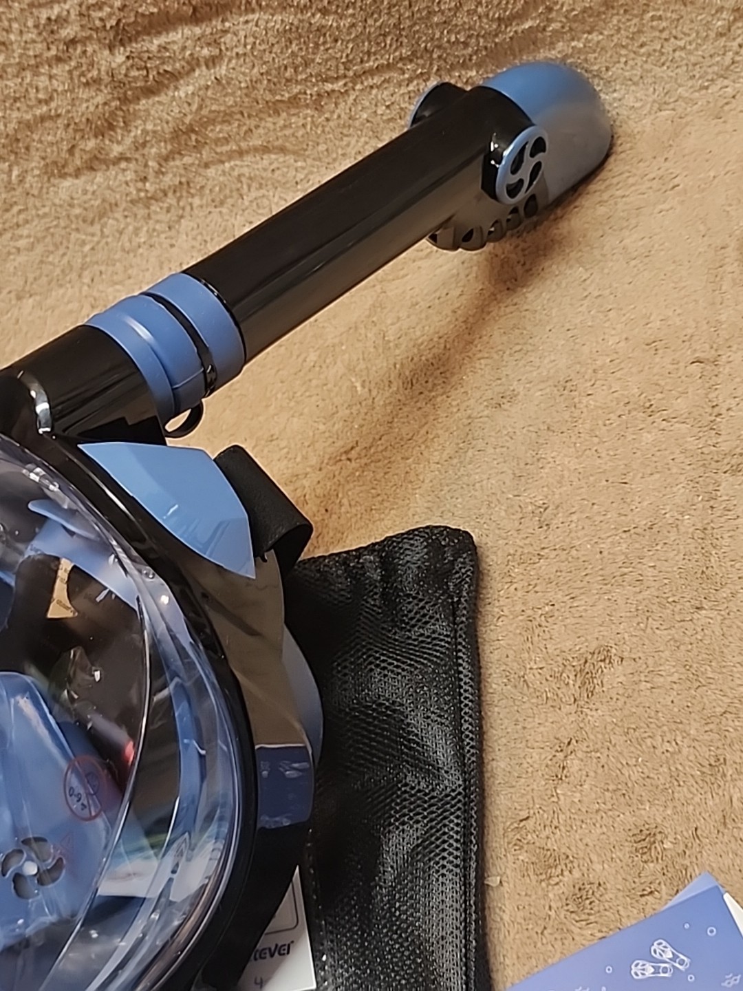 Greatever G2 Full Face Snorkel Mask Latest Dry Top System Foldable L / XL Blue