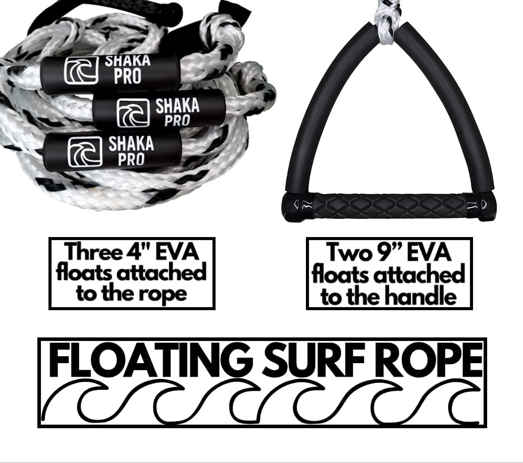 Wakesurf Rope with Handle – Adjustable 25 Foot Tow Rope with 10″ Handle