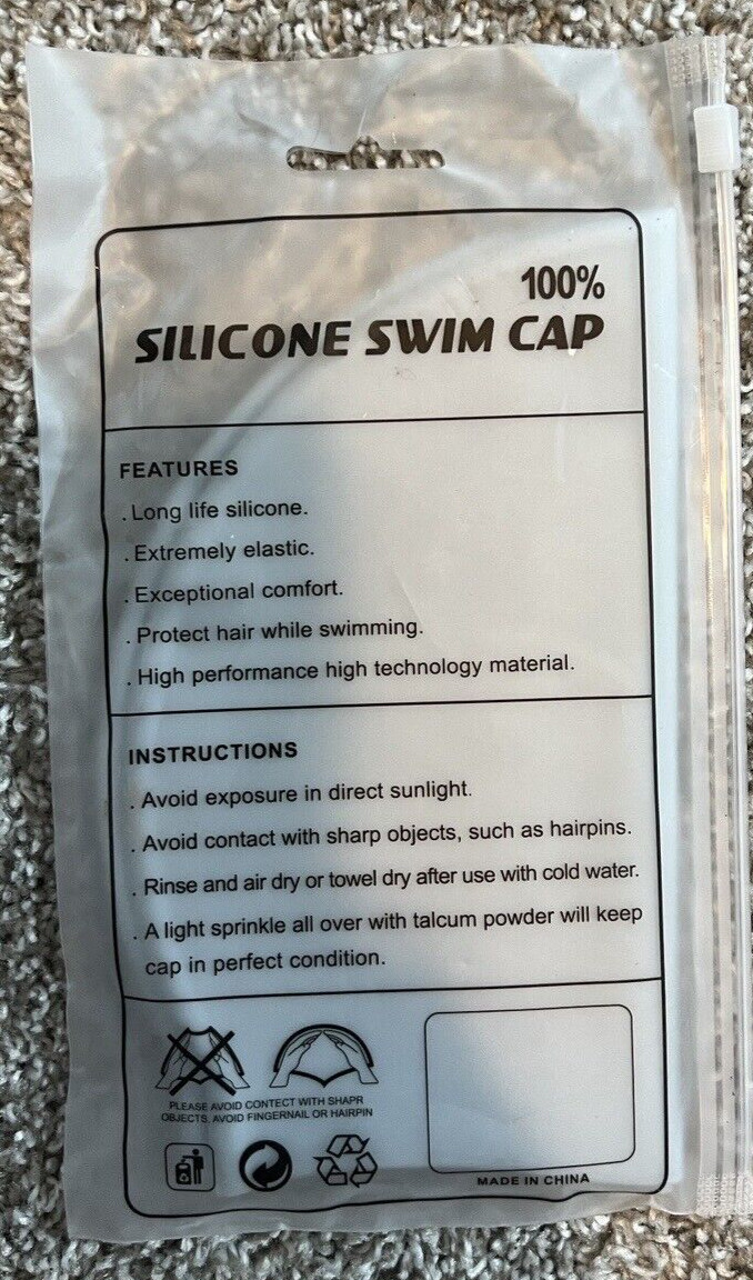 100% Silicone Swim Cap gray