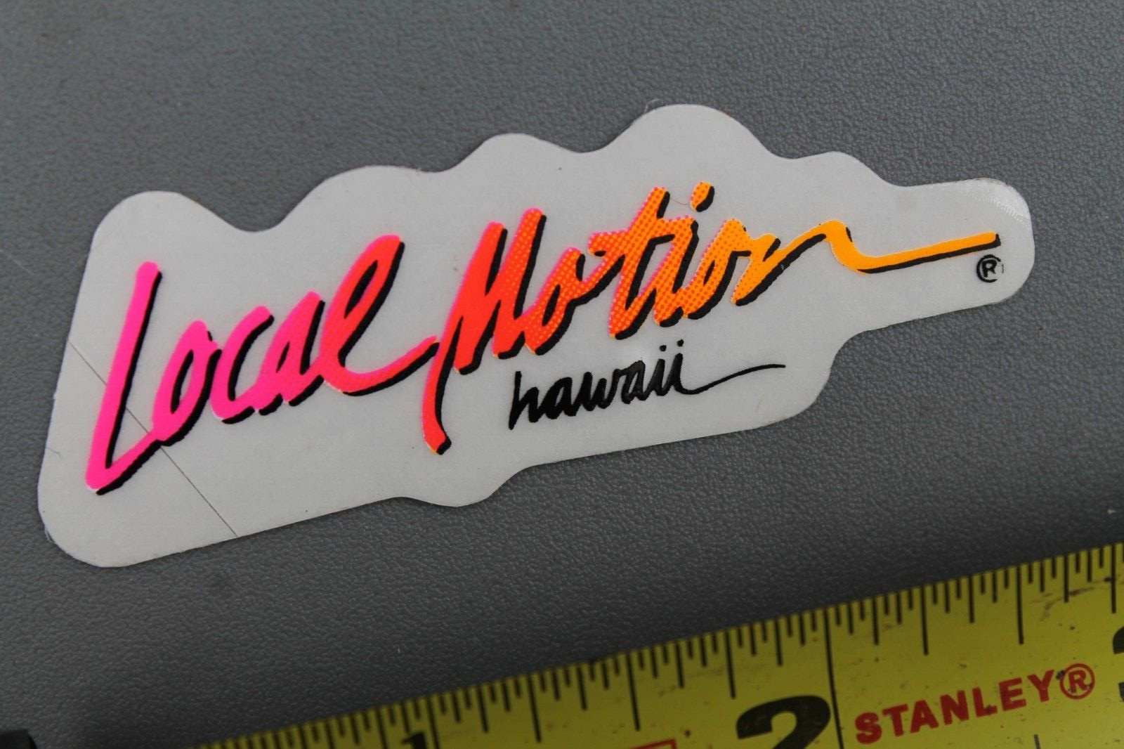 Local Motion Hawaii Surfboard Neon Pink Orange 80’s LM2 Vintage Surfing STICKER