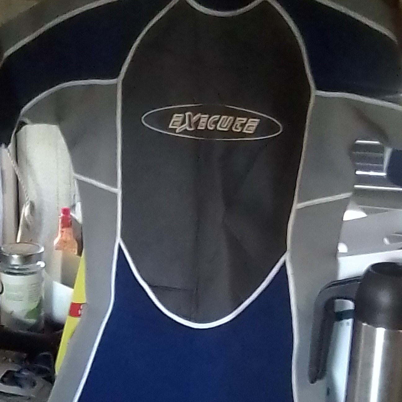 Execute Men’s Wetsuit Large Blue Gray Neoprene Nylon Surf Suit Made in Thailand
