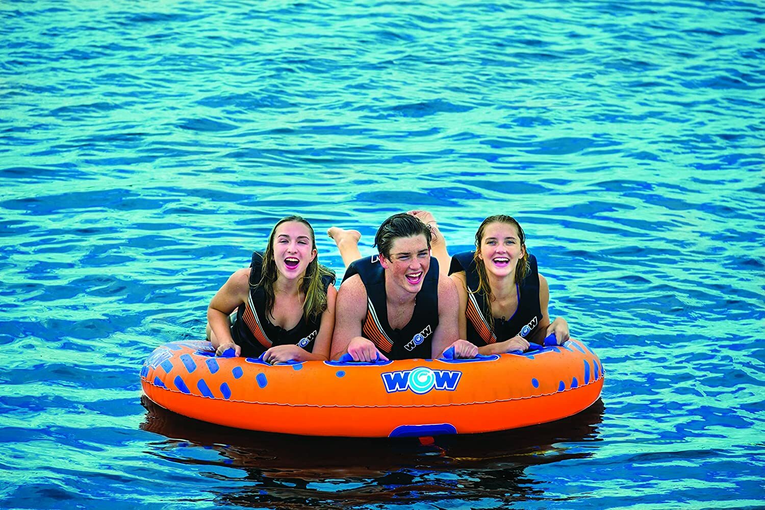 WOW Sports Nova 3 Person 3P Towable Deck Tube with Tapered Shape (22-WTO-3985)