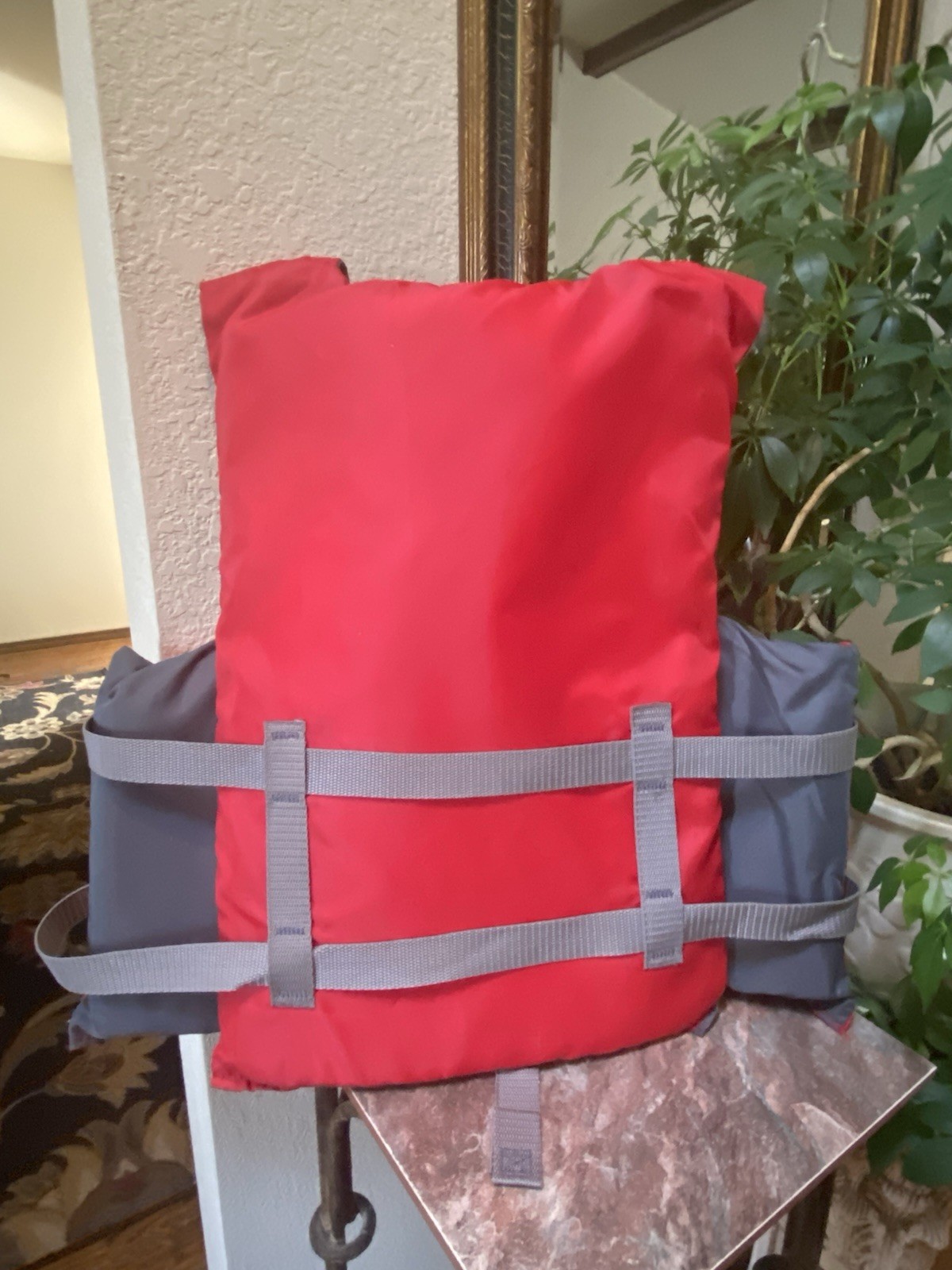 Stearns Adult Life Vest Red Grey Over 90 Lbs. Chest Size 30-52”