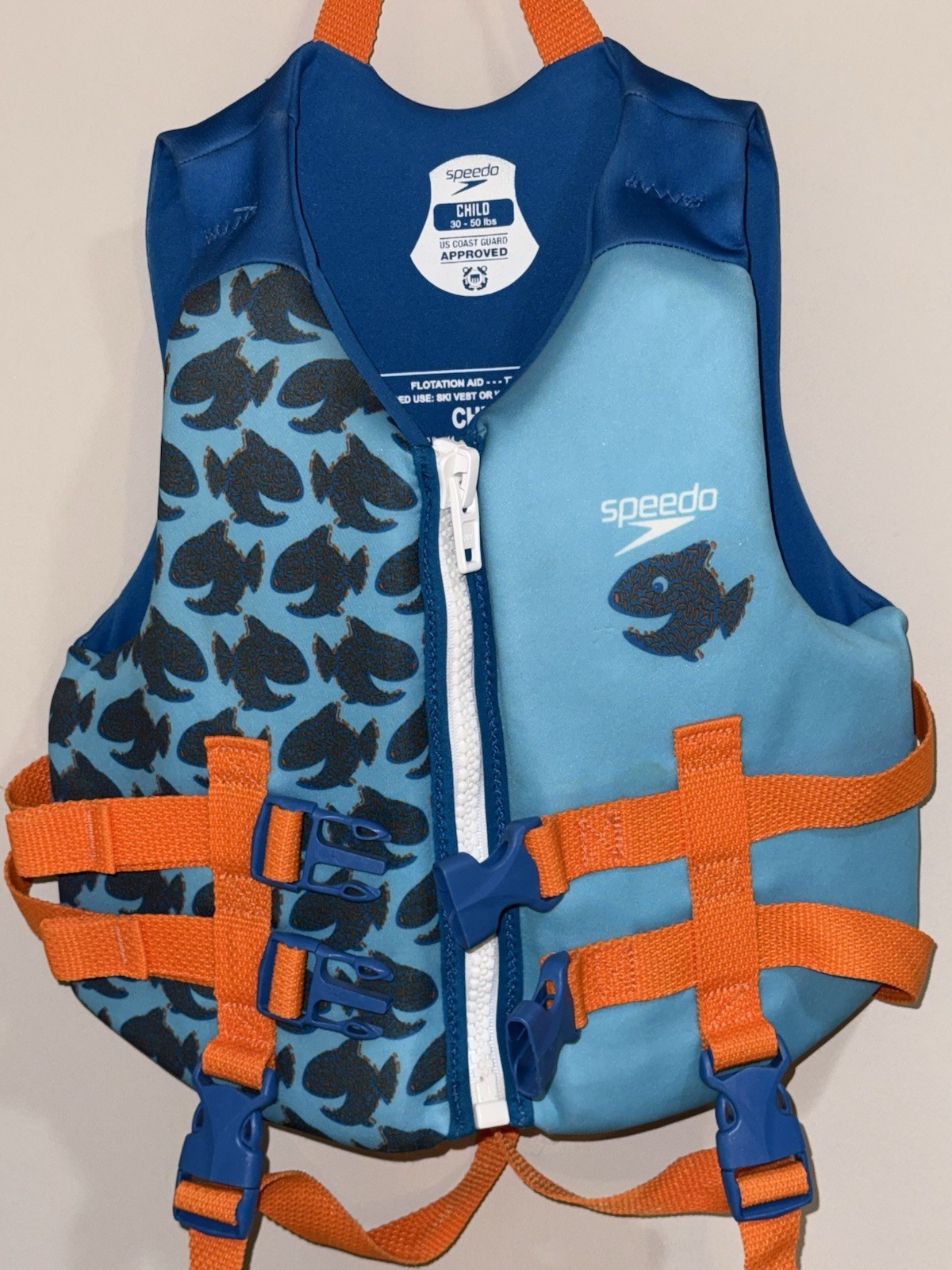 Speedo Child 30-50 Pounds PFD Adjustable Life Vest Jacket Coast Guard Approved