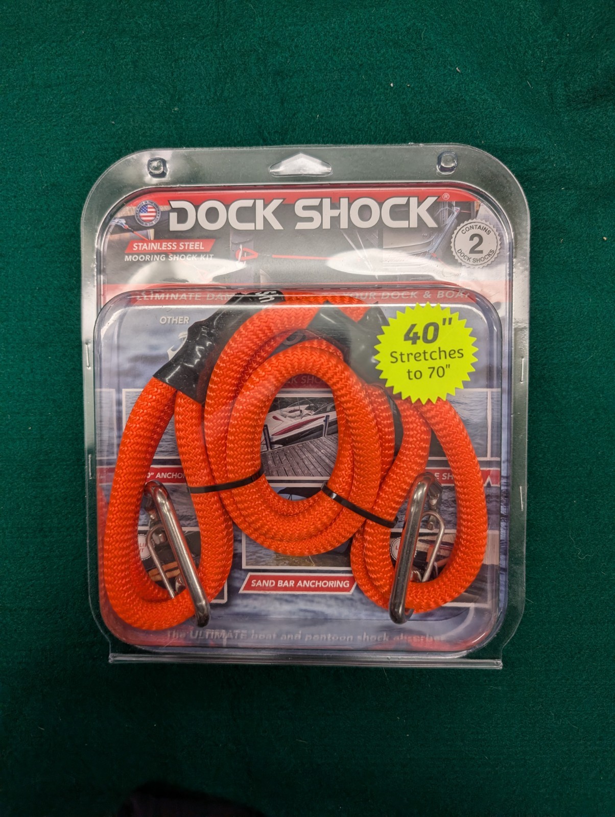 2 PACK ANCHOR DOCK SHOCK 40″ USA MADE BUNGEE LINE MOORING BOAT JET SKI