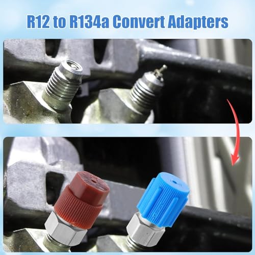 8 Pcs R12 to R134a Conversion Kit 90° High and Low Side R12 to R134a Retrofit