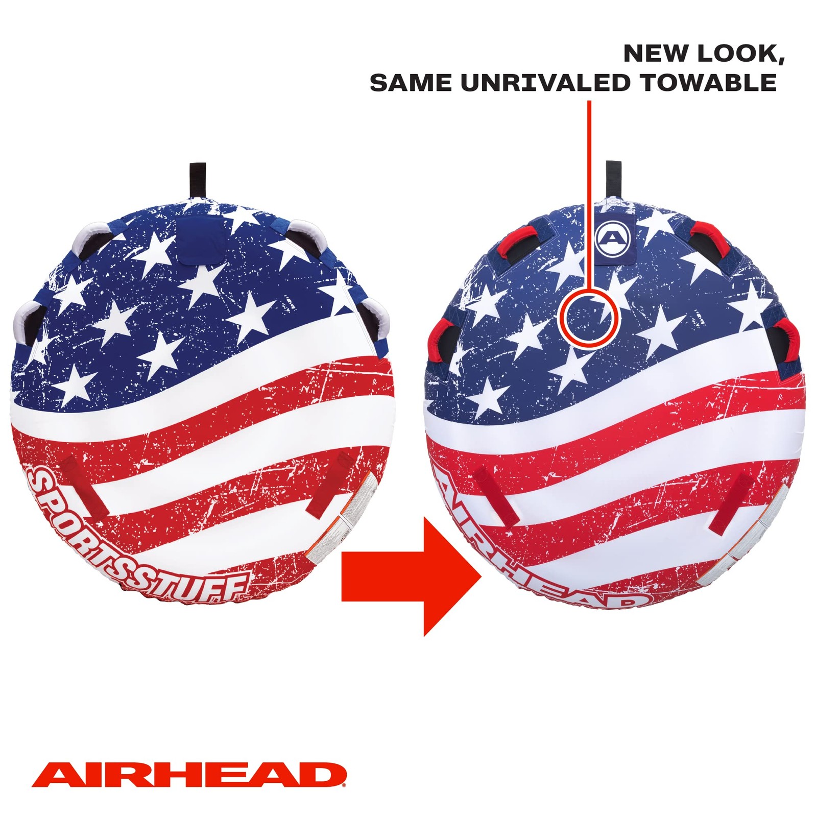 Sportsstuff Airhead Stars And Stripes 1 Towable 1 Rider Tube For Boating And