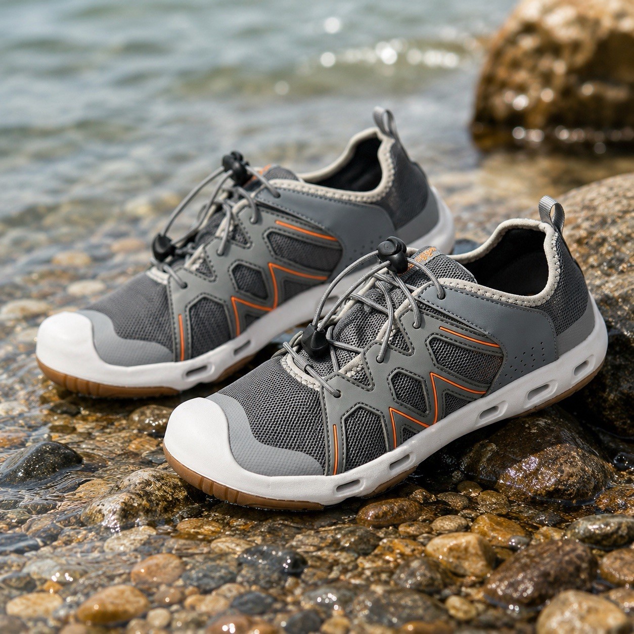 26 BoneZZZ Flozzz HydroPro Water Shoes Men’s Size 10 Gray Orange New No Box
