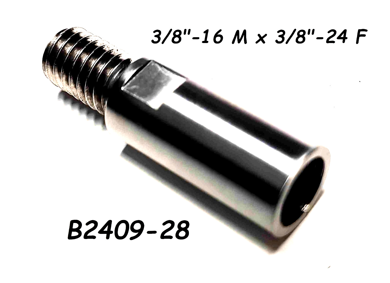 B2409-28 Adapter 3/8″-16 Male x 3/8″-24 Female Stainless Pole Spear