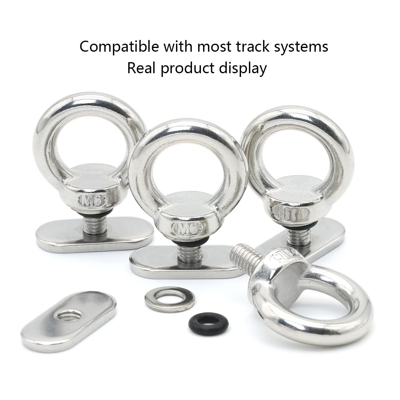 LEQMG Kayak Track Mount Tie Down Eyelet Rail 316 Stainless Steel
