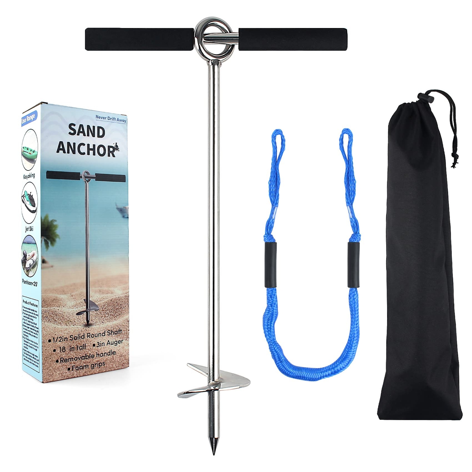 Sand Anchor For Boat Beach Anchor Boat Sand Anchor With Bungee Dock Line To Hold