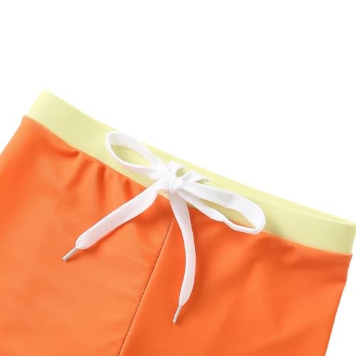 Toddler Boy Swimsuit 3 Piece Boys Swim Set Short Sleeve Boys Swim 3-4T Orange