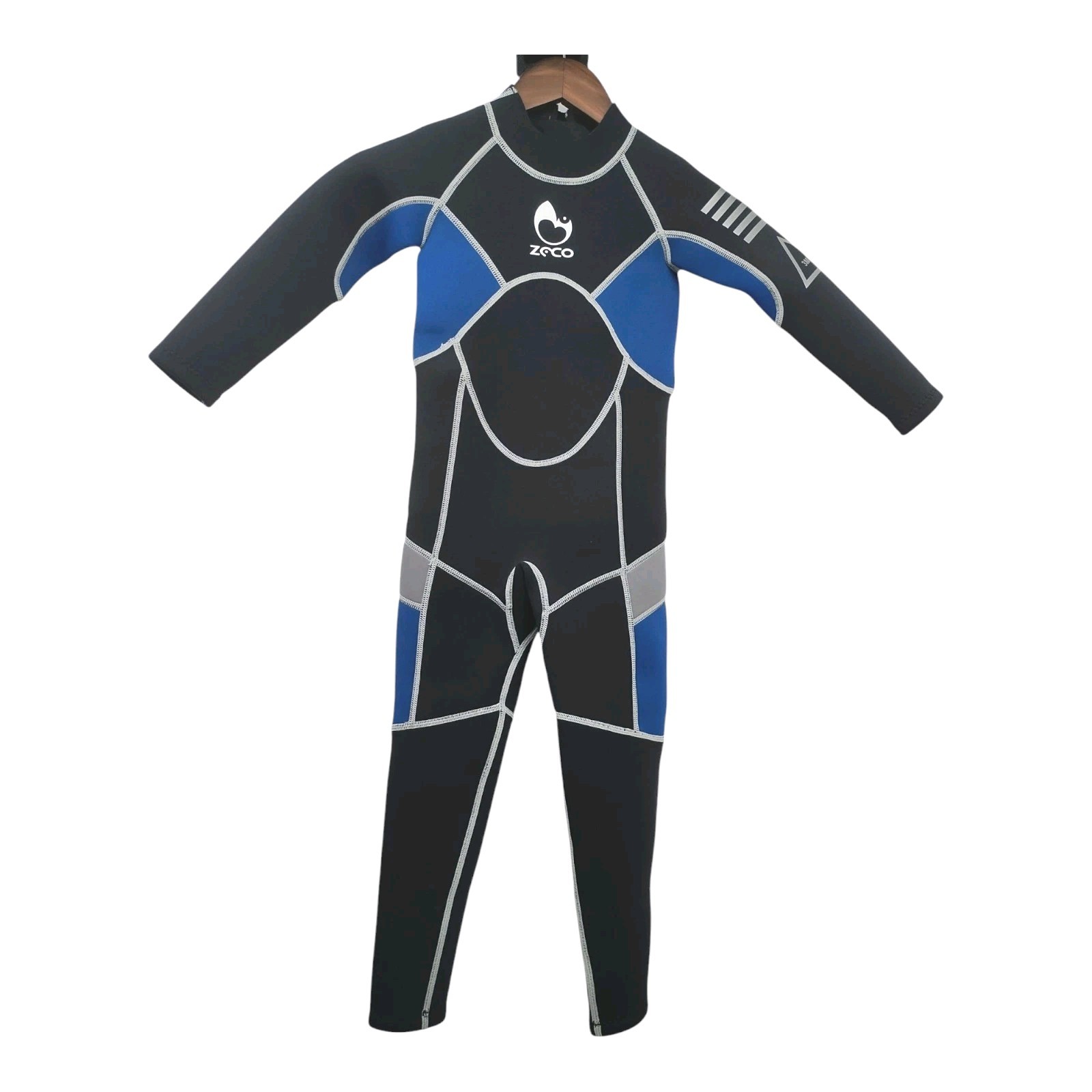 ZCCO 2.5mm Neoprene Wesuit Kids Boys Ziper Full Suit Long Sleeve Surf Black XS