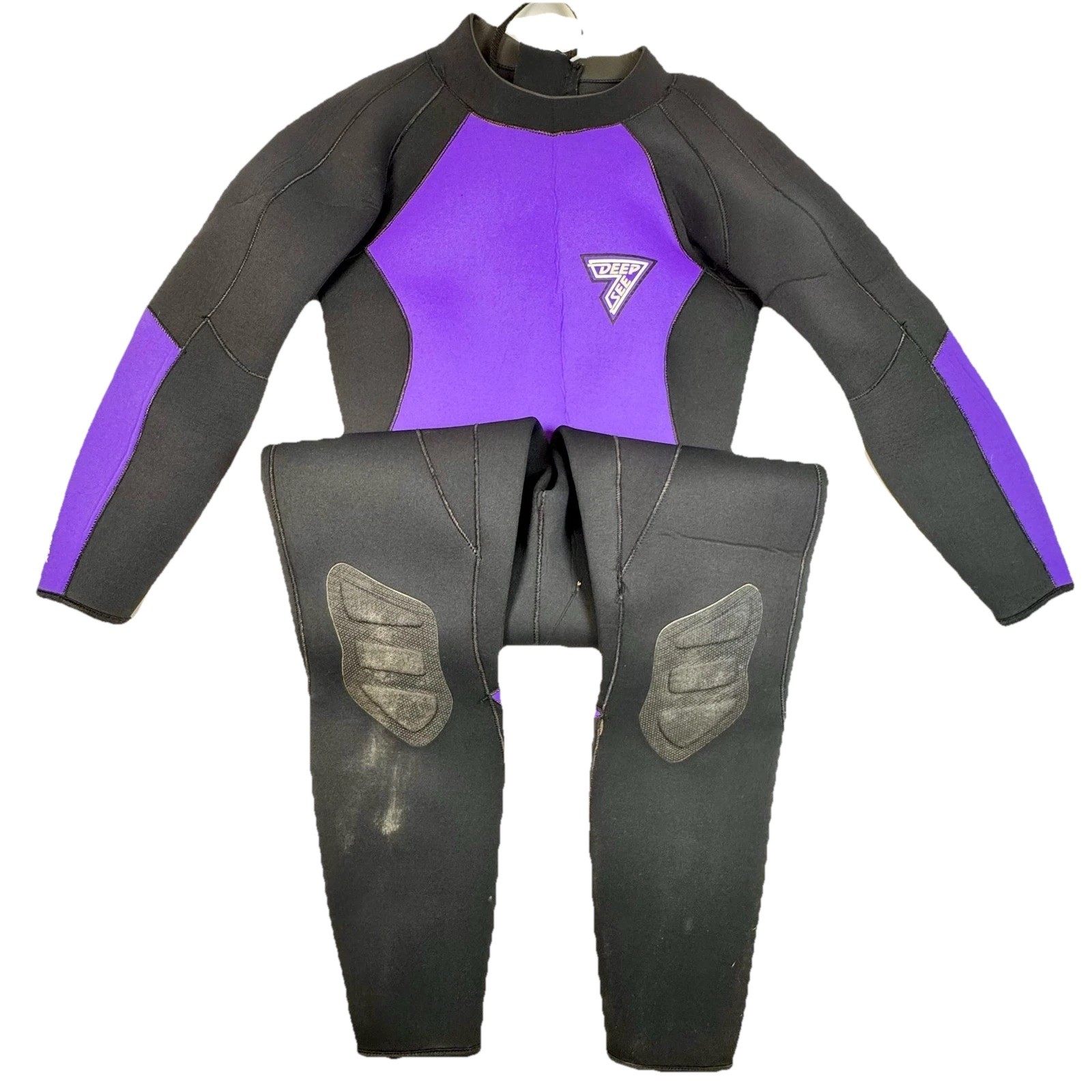 Deep See Power Flex 5/4/3mm Wetsuit Full Sleeve Black Purple Surf Dive Suit