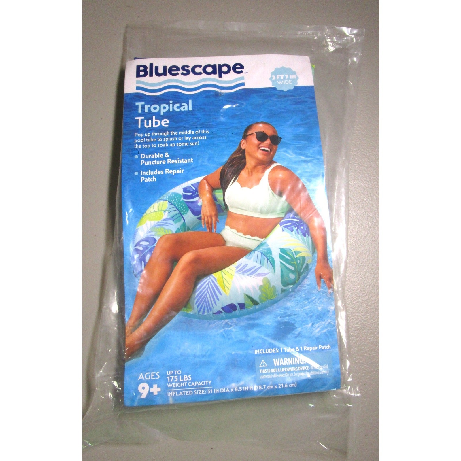 Bluescape Tropical Swim Pool Float Round 2 Feet & 7 Inches Wide 175 Pounds