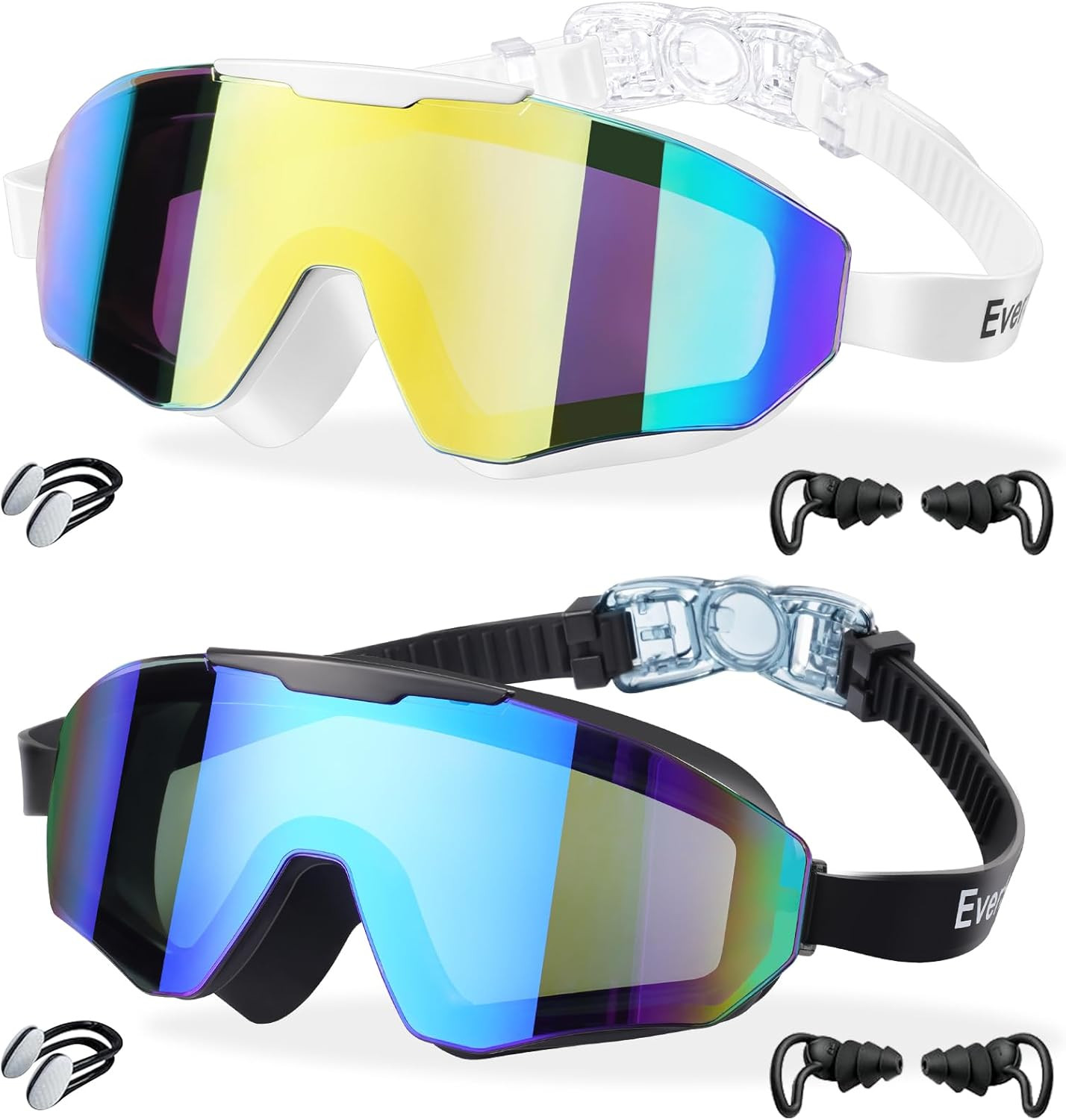 2 Pack Kids Swim Goggles Age 8-16 Extra Silicone Layer, Swimming Goggles for Kid