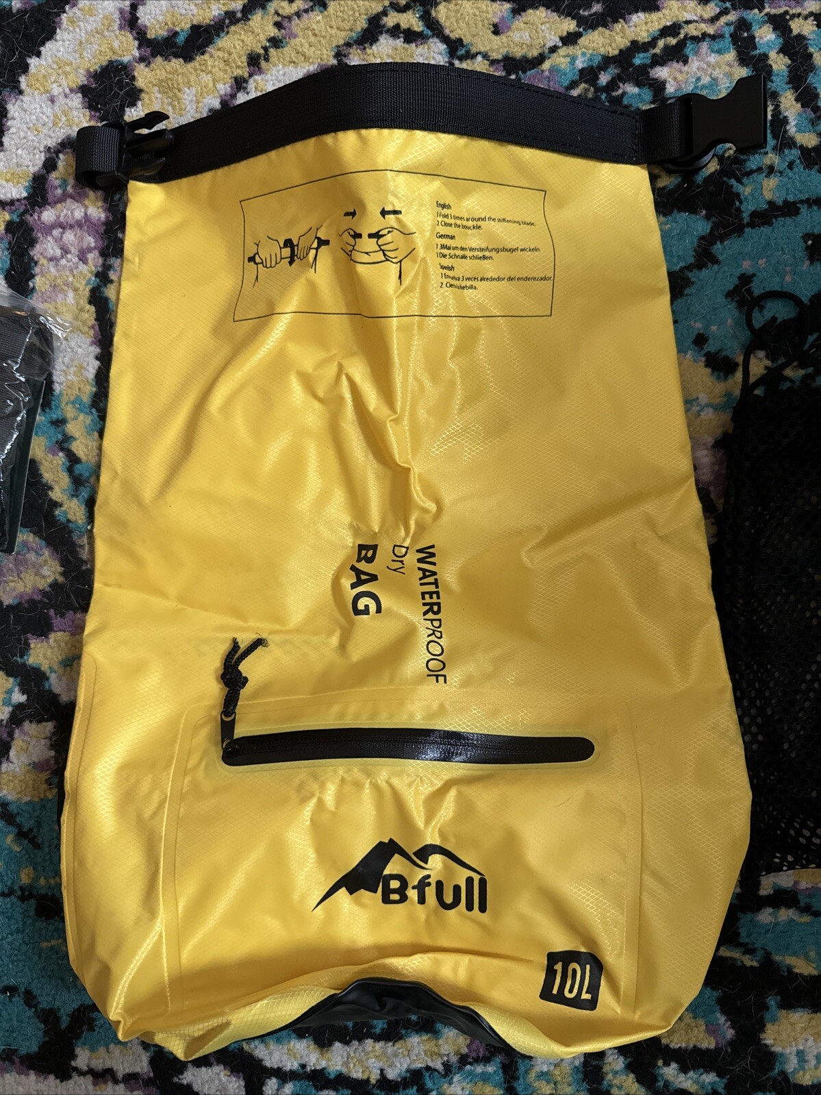 BFULL 10L Waterproof Floatable Dry Bag, Roll Top [Yellow] New open pkg