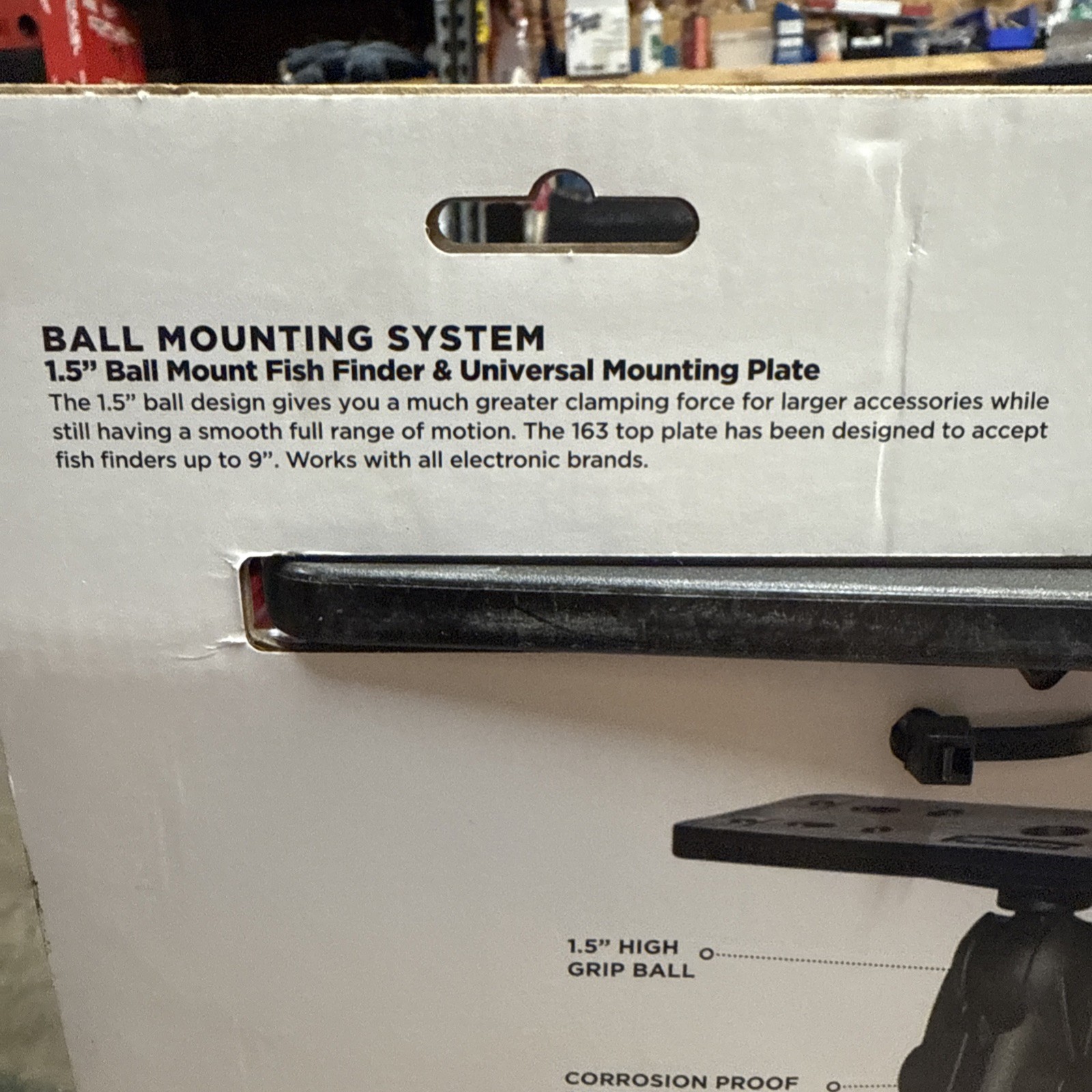 Scotty 163, 1.5″ Ball Mount with Fish Finder Universal Mounting Plate S1