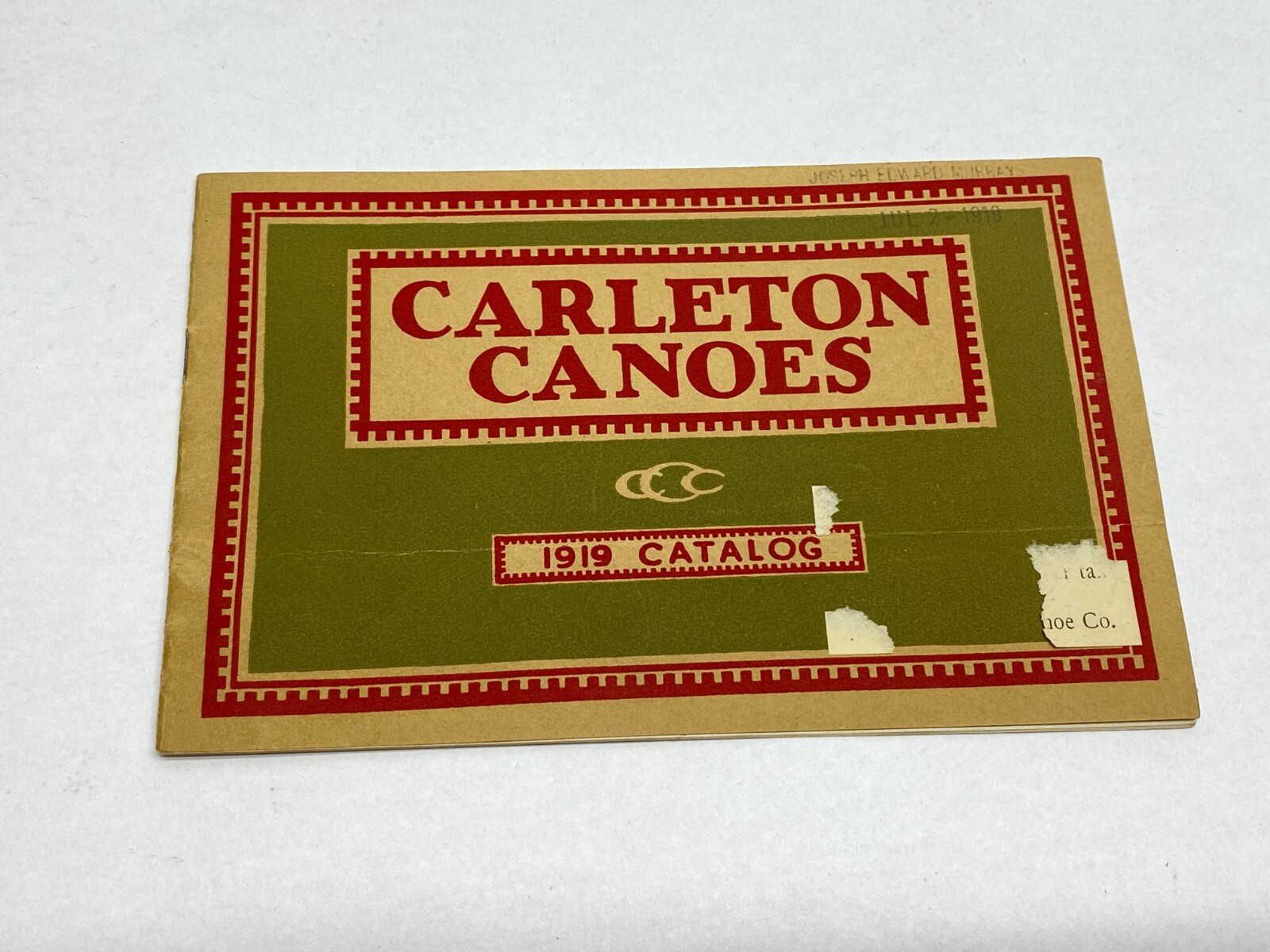 1919 Carleton Canoe Catalog / Booklet Old Town MAINE ME Paddles Seats – B