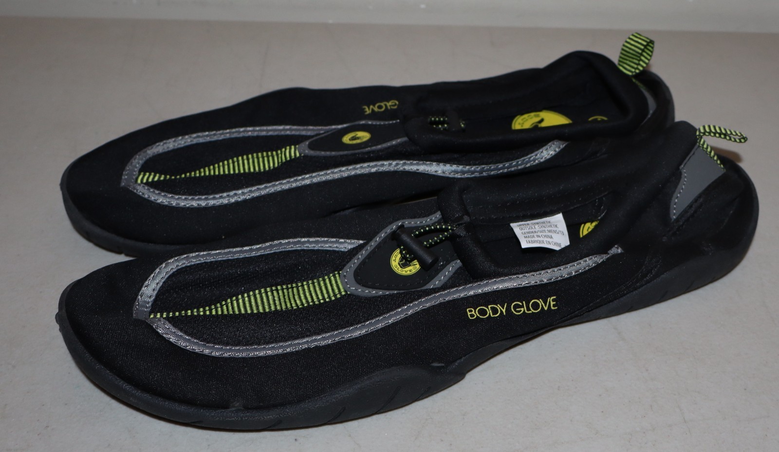NEW Body Glove Riptide Men’s Water Shoes Black Grey Yellow Size 13
