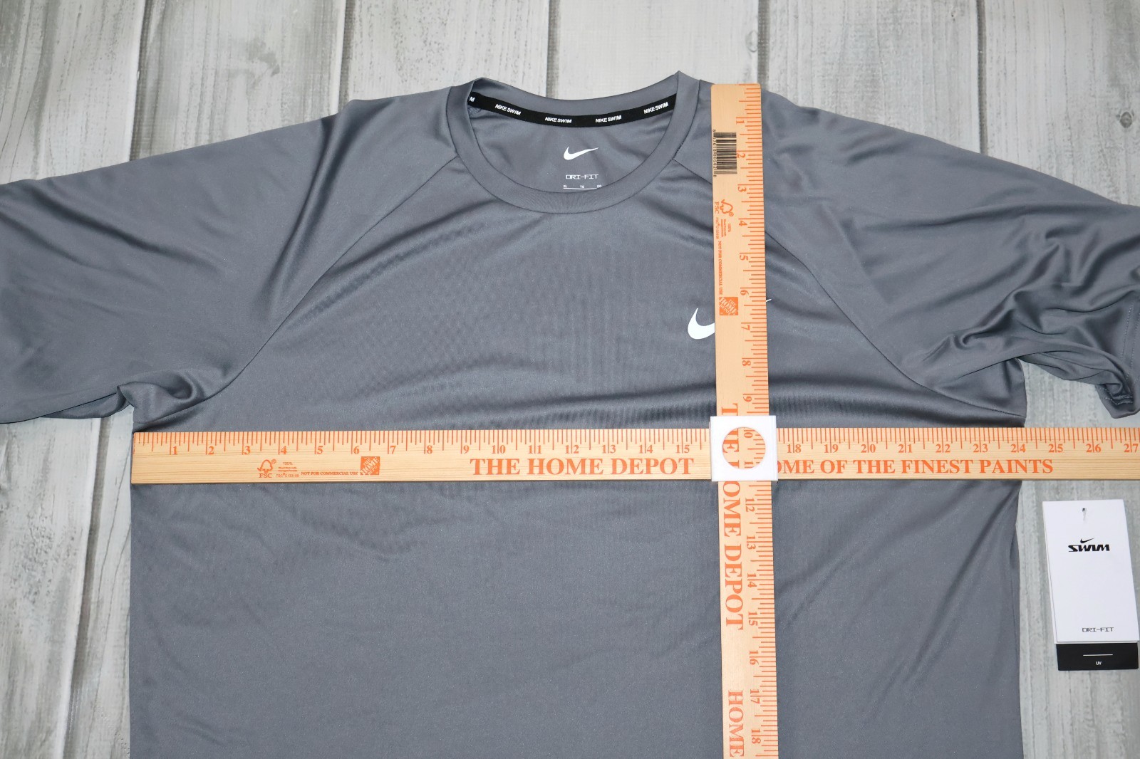NEW Nike Swim Hydroguard Essential Men’s Dri-FIT UV Short Sleeve Top Gray UPF 40