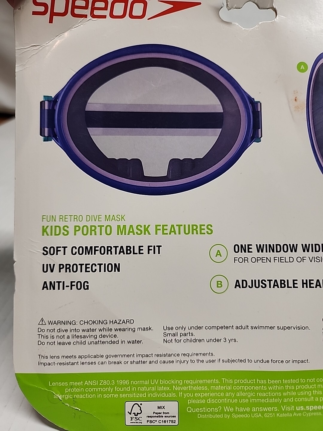Speedo Kids Fun Pool Lake Dive Mask Goggles New and sealed – ages 3 – 6