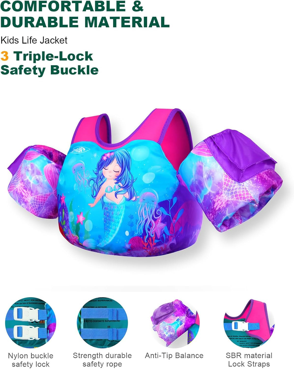 Puddle Float Jumper 20-30-50-60-70 Pounds, Toddler Swim Vest for —- Years Old,
