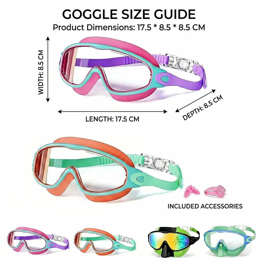 Swimming Goggles 2 Pack Anti-Fog UV Protection Wide View No Leak for Boys Girls