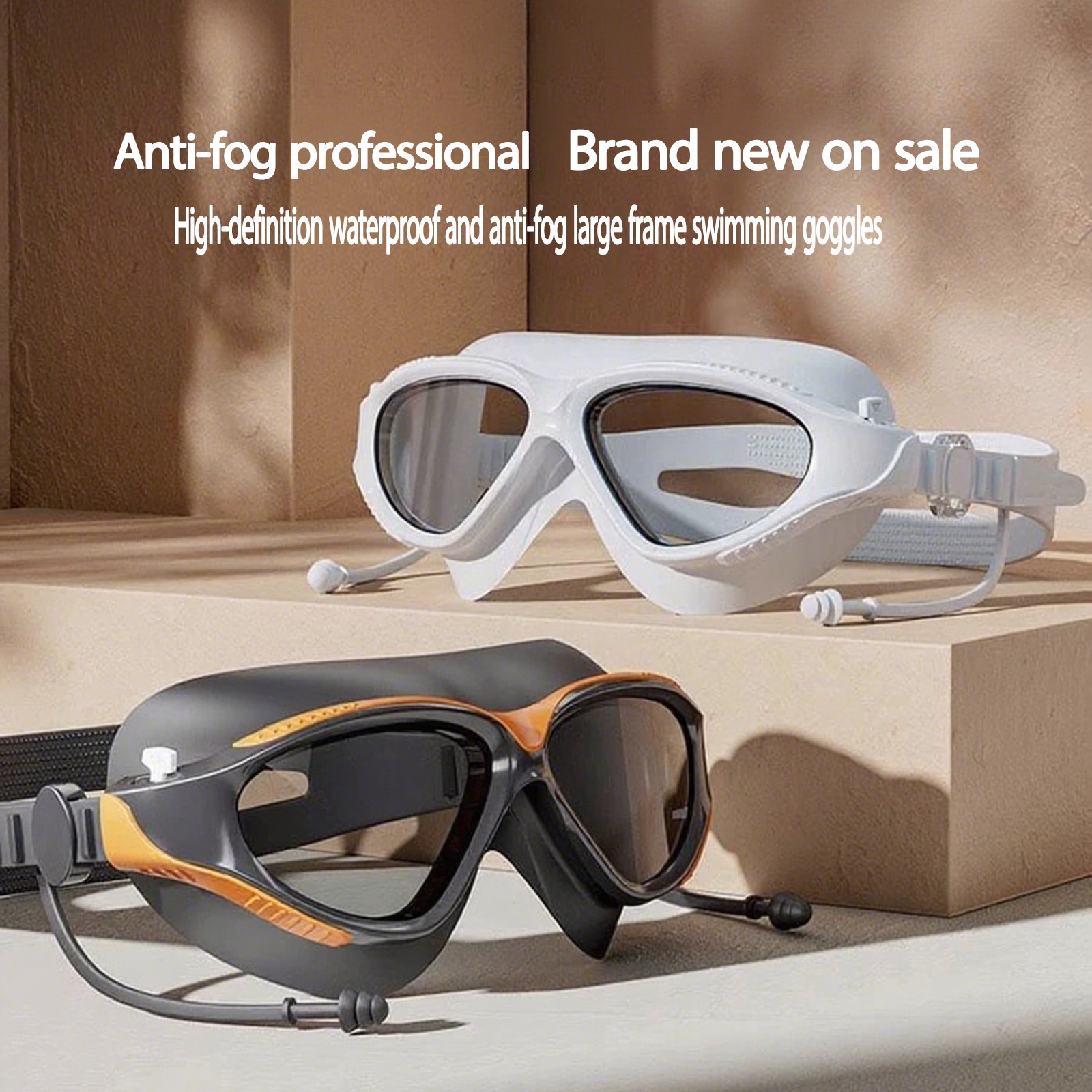 Wide View Clear View Swimming Goggles for Adult, Anti-Fog UV Protection No Leak