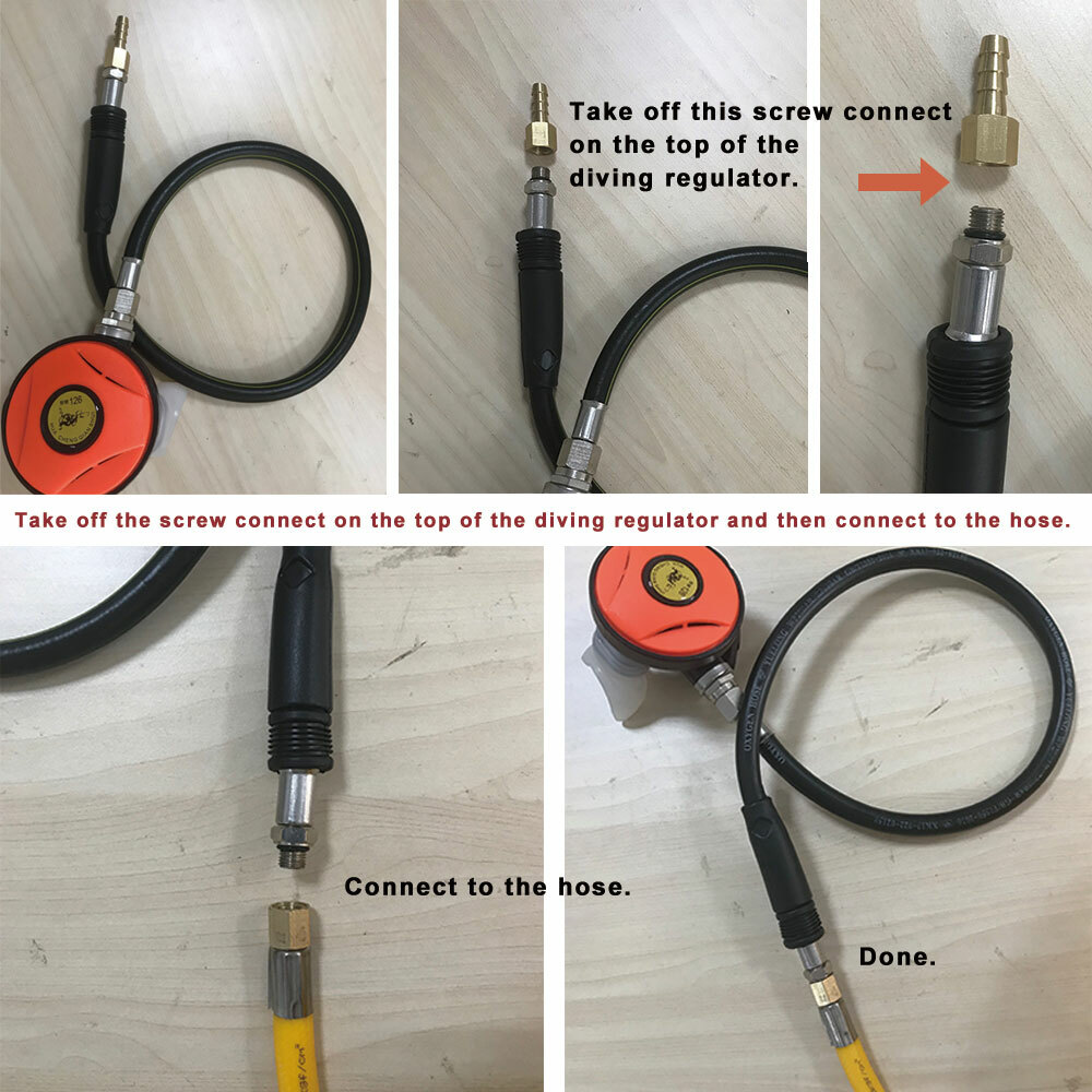 50FTHose Explorer Scuba Diving 2nd Stage Regulator Dive Octopus Hookah Hose Kit