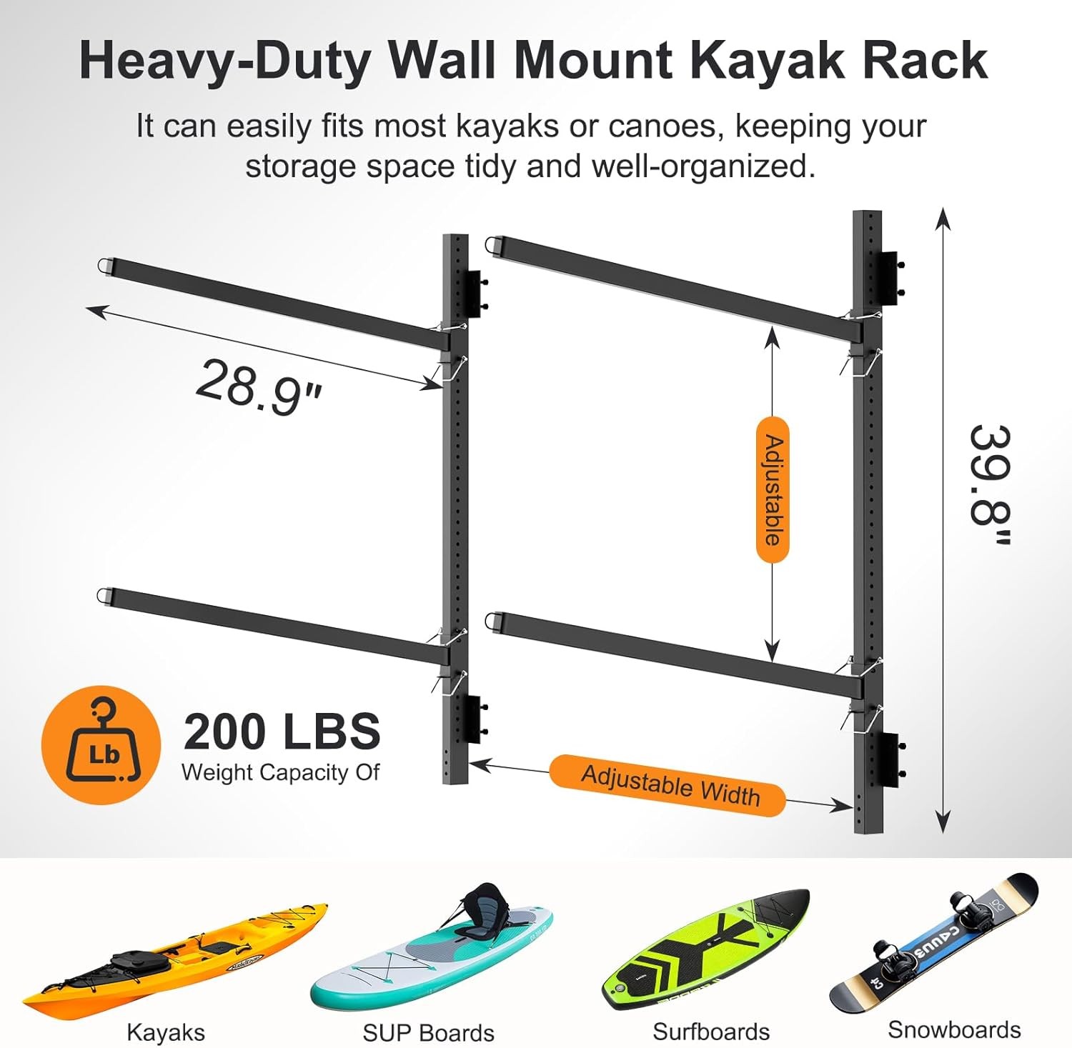 NAIZEA Kayak Storage Rack Freestanding Wall Mount 2 & 4 Tier Kayak Holder Stand
