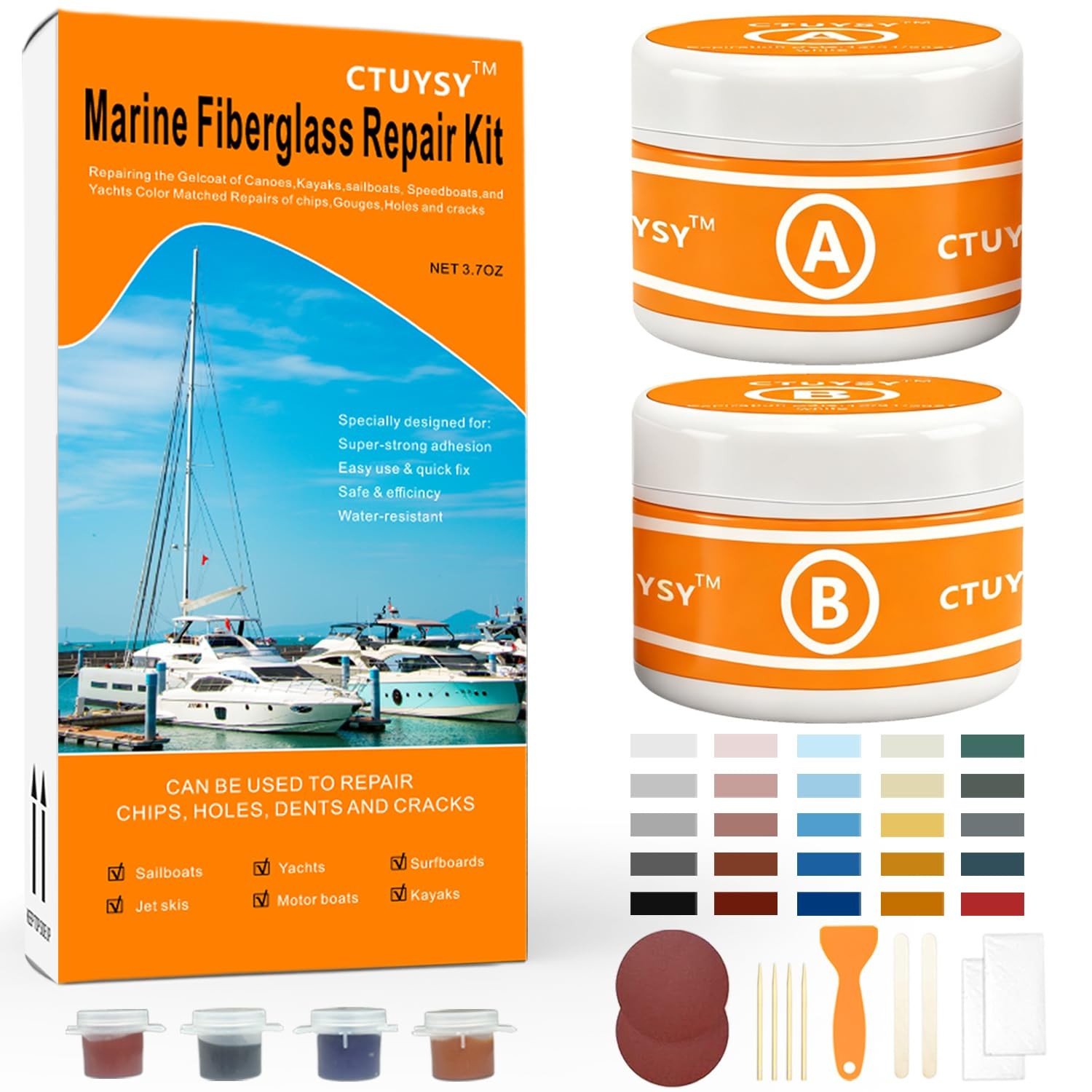 CTUYSY Fiberglass The size is suitable, white, black, Brown, Blue, Maroon